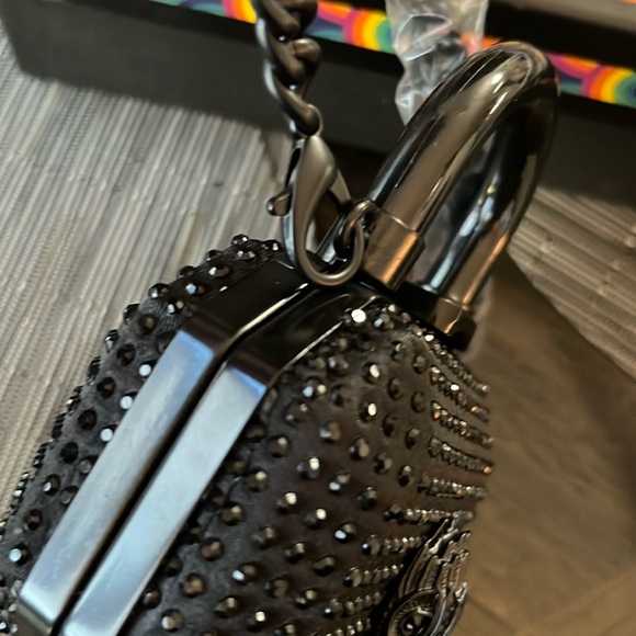 Kurt Geiger Black Mini Bag with Textured Finish - Picture 3 of 11